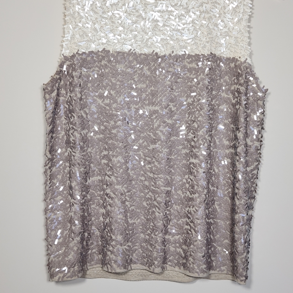 Cream & Grey Sequin Tank Top - Picture 4 of 7